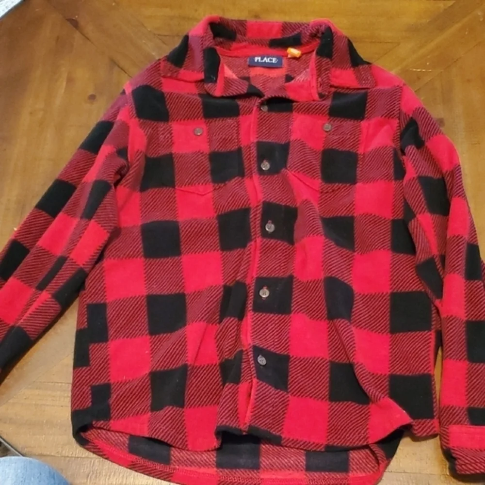 The Children's Place Red and Black Checkered Button Down Shirt